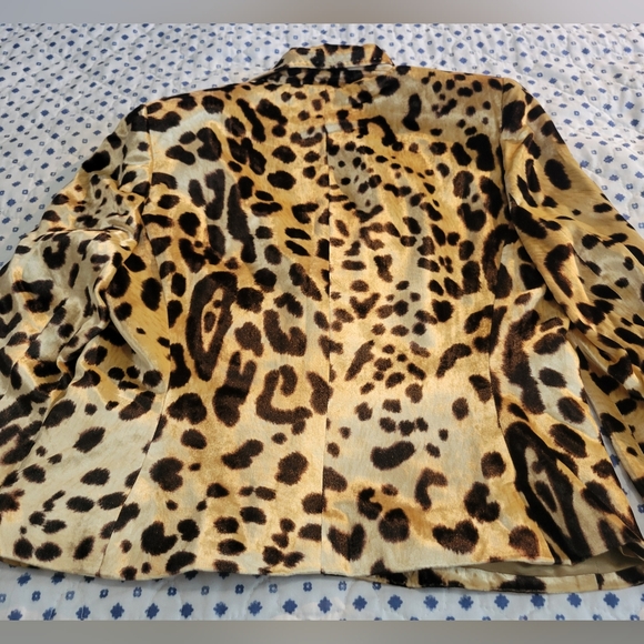 Per Se Velvet Silk Leopard Print Jacket size 16 - Picture 4 of 8